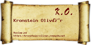 Kronstein Olivér névjegykártya